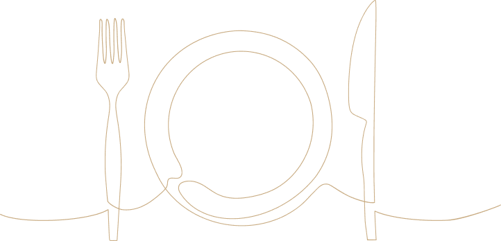 Minimalist line drawing of a place setting.
